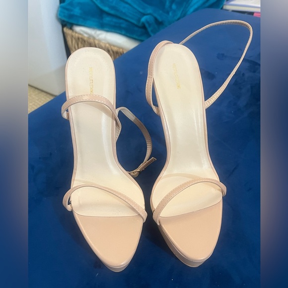 PrettyLittleThing NUDE Platform Strappy High Heels - Picture 2 of 10